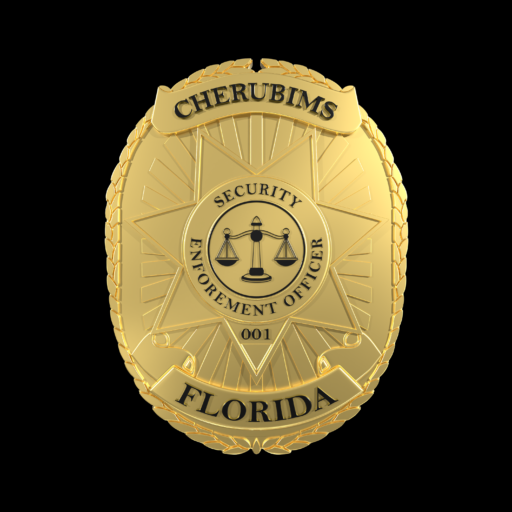 Gold security badge from Florida